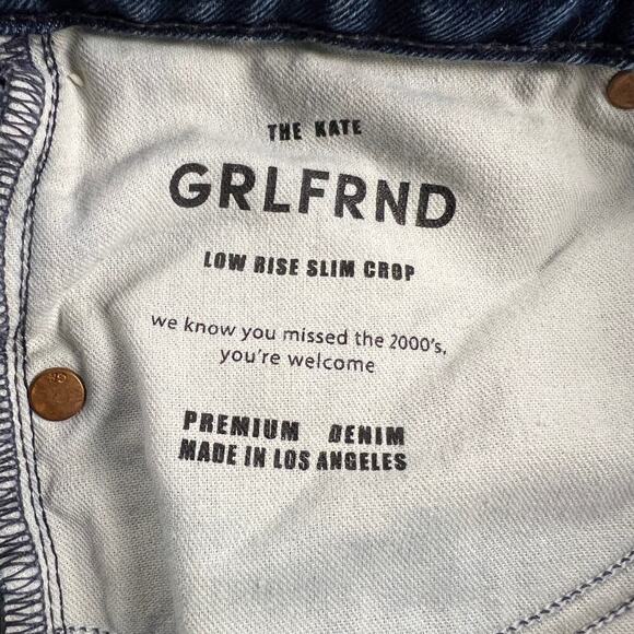 Revolve GRLFRND The Kate Low Rise Slim Crop Jeans Y2K Hidden Hills Wash Size 24 - Picture 8 of 14